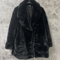 H&M ブラックファーコート オーバーサイズ