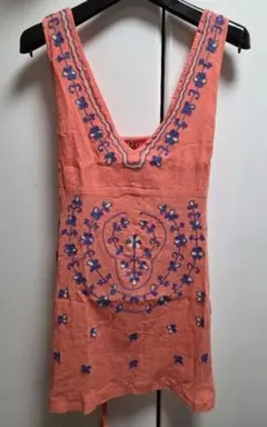 COCUE 刺繍キャミソール コーラルピンクのサムネイル