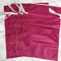 ラッピング袋 5枚セット 巾着 ギフト プレゼント 梱包 包装 誕生日 カード付