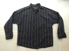 ナノユニバース　ストライプ長袖シャツ