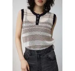 AZUL BY MOUSSY マルチボーダーメッシュニット