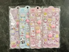 4枚セット 3Dシール ぷにぷにおしりシールマシュマロ ボンボンドロップ