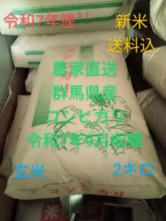 R7年産 新米 群馬県産 とちぎの星 2キロ 玄米 精米無料 送料込 2kg ③