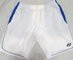YONEX ハーフパンツ ホワイト ブルー Lサイズ - メルカリ