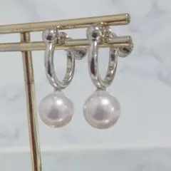 6213★高品質　下向きスタッドイヤリング★艶貝真珠パール★シェル★貝