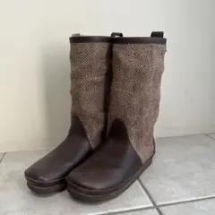 KOOS レザ麻コンビ　37 ブーツ