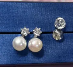 B2005 本真珠 ピアス 淡水　真珠　パール　純銀