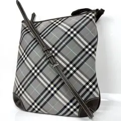 バーバリーブルーレーベル ショルダーバッグ サコッシュ ノバチェック グレー系