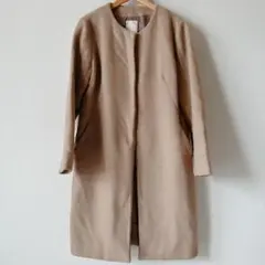 URBAN RESEARCH ノーカラーコート ベージュ　ロング