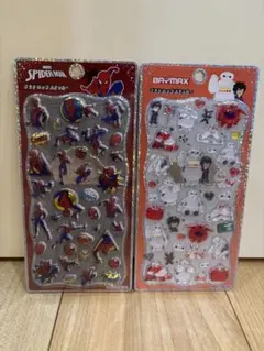 正規品　スパイダーマン ベイマックス プチドロップステッカー 2種セットのサムネイル