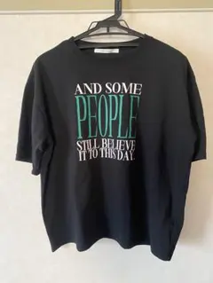 テキストプリント 黒 半袖Tシャツ フリーサイズのサムネイル