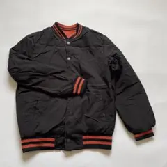 子供用リバーシブルジャケット スタジャン 黒＋オレンジ サイズ12(150相当)