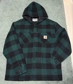 美品/Carhartt/カーハート/チェックジャケット/M/緑×黒