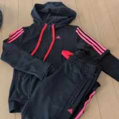adidas ジャージセット 黒/ピンク