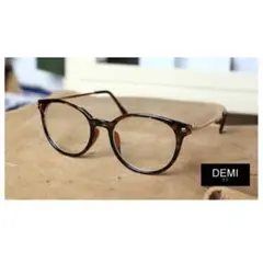 伊達メガネ メンズ レディース ボストン 黒縁 UVカット おしゃれ デミ