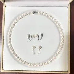 8mm玉パール ネックレス 選べるピアスorイヤリング 2点セット