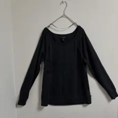 美品✨【L】ブラック長袖Tシャツ 黒 ロンT ラウンドネック