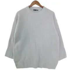 極美品 デイジー 畦編み オーバーサイズ ニットセーター グレー リラックス Lのサムネイル