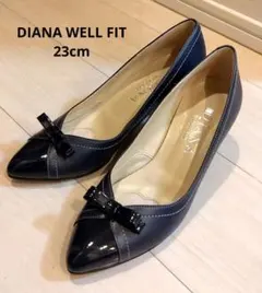専用■DIANA WELL FIT パンプス リボン ヒール 異素材 23cm