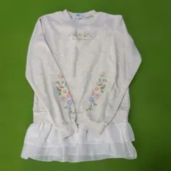 マザウェイズ　 トレーナー 裾シフォン 重ね着風