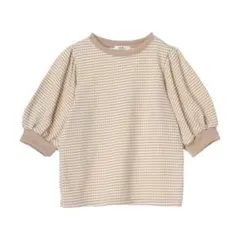 earth アース ハニカム柄 ジャガード プルオーバー ライトベージュ