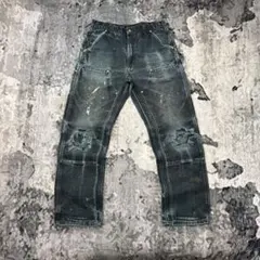 33×34USA製 Carhartt ダブルニー B01 墨黒 ボロ 雰囲気系 USA製 33×34 Carhartt ダブルニー B01 BLK 墨黒 ボロ - メルカリ