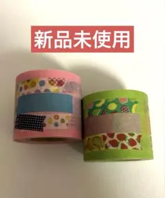 【新品未使用】マスキングテープ mt LINE ピンク グリーン 2本のサムネイル