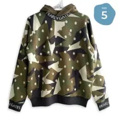 482 パーリーゲイツ カシミヤタッチ ニットプルオーバー カモドット 5 L