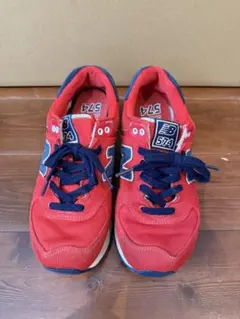 New Balance 574 レッド ネイビー スニーカーのサムネイル