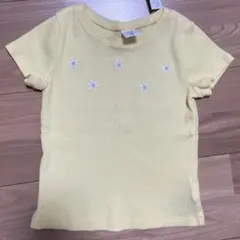 Baby GAP 花柄刺繍 リブTシャツ イエロー 100cmのサムネイル