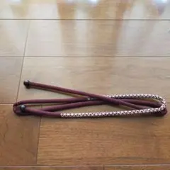 ワインレッド 帯締め 編み込みデザイン ビーズ付き