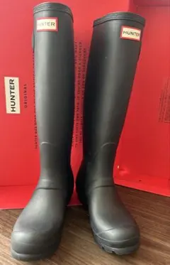 HUNTER ブラック 長靴 バックル付き 約23〜23.5cm