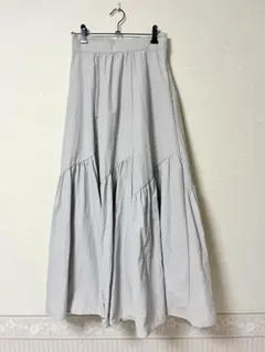 REDYAZEL タフタロングフレアスカート 無地