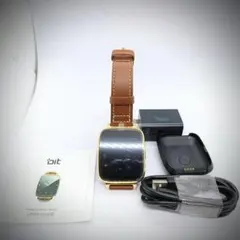bit スマートウォッチ ゴールド レザー