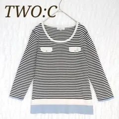 トゥーシー 七分袖 薄手ニットTシャツ カットソー 綿100％ ラウンドネック