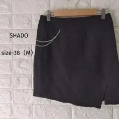 300円〜極美品ラメツイードミニスカート38（M）チェーン付