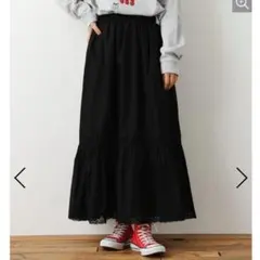 未使用級　ロデオクラウンズ　ギャザースカート　ロングスカート　ブラック
