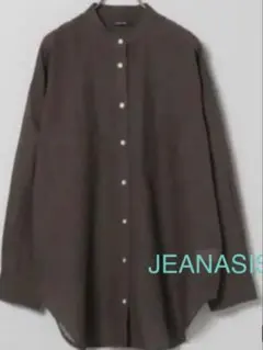 JEANASIS コットンリネンバンドカラーシャツ