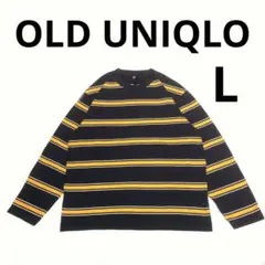 劉*崎様 00s Y2K OLD UNIQLO ボーダー ロンT ネイビーイエロ