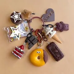 じゃらじゃらキーホルダー マーブルチョコアイス くま クッキー 