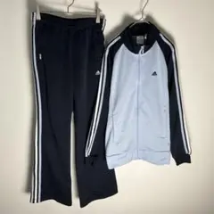 adidas トラックジャケット セットアップ ハイネック フレアパンツ