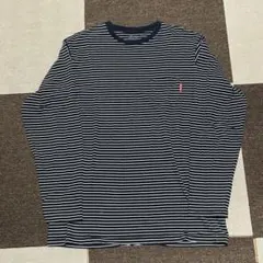 old stussy ストゥーシー ボーダー ロンT 青 白 古着のサムネイル