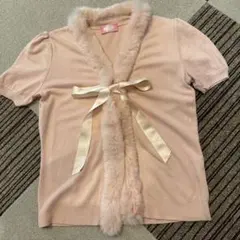 Blugirl Blumarine ファー付き カーディガン ピンクのサムネイル