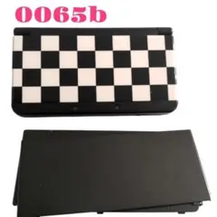 Newニンテンドー3DS ブラック ホワイト チェック柄 きせかえプレート