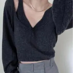 【美品】UNIQLOマメクロゴウチ リブニットブラS