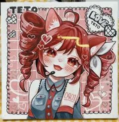 猫耳初音ミク 手描きキャンバスアート テトとセット購入で合わせて4000