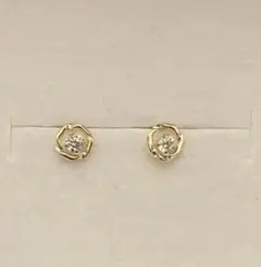 【新品】ジュエリーツツミ　TSUTSUMI 10金 K10YG ジルコニアピアス