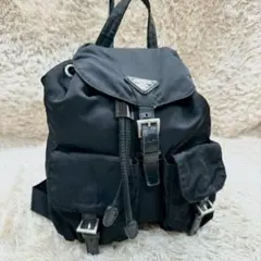 【美品】プラダ リュック ブラック ナイロン 三角ロゴ ユニセックス