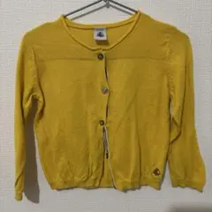イエロー ボタン付きカーディガン 24m/86cm