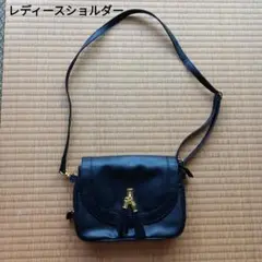 黒 タッセル付きショルダーバッグ